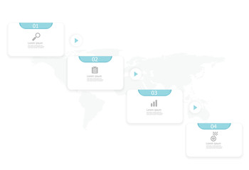 horizontal timeline infographics 4 steps