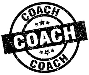 coach round grunge black stamp