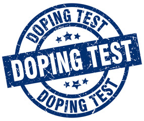 doping test blue round grunge stamp