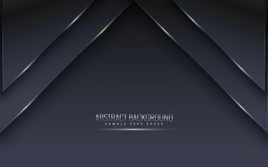 Black premium background with luxury dark.  luxury silver platinum lines vector. Rich background for poster premium triangles design - Vector