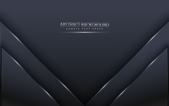 Black premium background with luxury dark.  luxury silver platinum lines vector. Rich background for poster premium triangles design - Vector