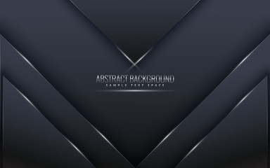 Black premium background with luxury dark.  luxury silver platinum lines vector. Rich background for poster premium triangles design - Vector