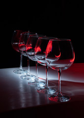 Several glasses for red wine