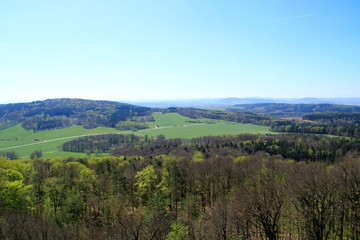 Fototapeta premium Blick über die Lausitz in Sachsen bei Görlitz in Deutschland