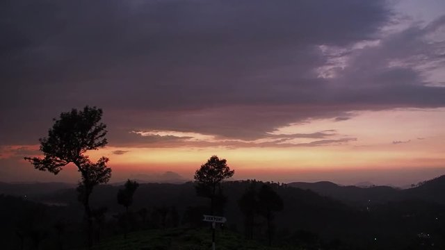 Sunset seen from Valparai, Coimbatore district, Tamil Nadu, India