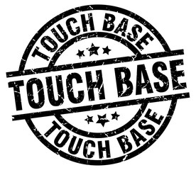 touch base round grunge black stamp