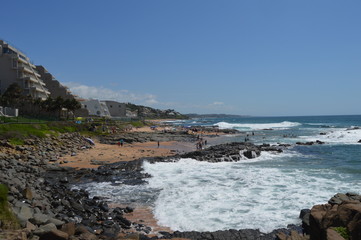 Picturesque and rocky Ballito beach in north Durban , KZN South Africa