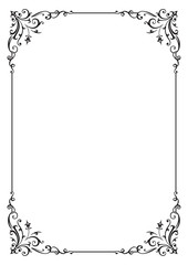 Calligraphic floral frame and page decoration. Vector illustration. Vector of decorative vertical element, border and frame.