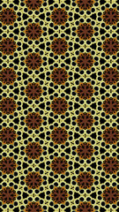 Ornate geometric pattern and abstract multicolored background