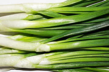 Green onion feathers.Green onion background.