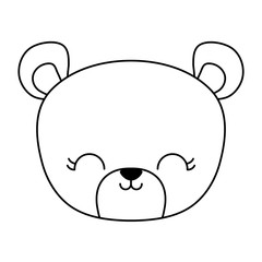 head of cute bear animal isolated icon