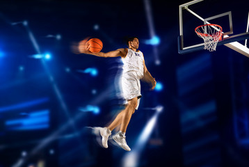 Naklejka premium Man basketball player