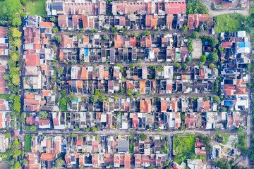 Crowded residential neighborhood in Bandung