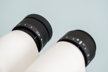 eyepiece lens of slit lamp, Biomicroscope. This is an Ophthalmic equipment for eye diagnosis.