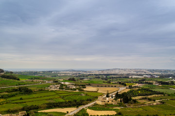 Fototapeta na wymiar Mdina is a quiet city in Malta, a landscape visible from the fortifications.