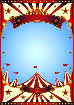 Blue sky circus. A circus vintage poster for your entertainment