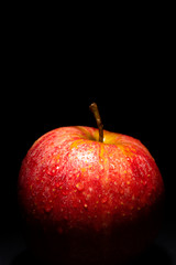 red fresh apple macro