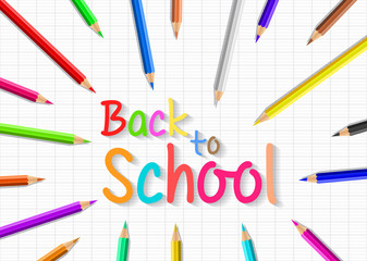 Welcome Back to School - Back to School Vector Illustration. Back to school education with colored pencil - Back to school isolated vector.