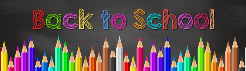 Welcome Back to School - Back to School Vector Illustration. Back to school education with colored pencil - Back to school isolated vector.