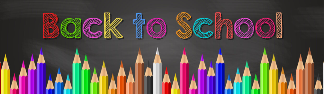 Welcome Back to School - Back to School Vector Illustration. Back to school education with colored pencil - Back to school isolated vector.