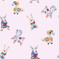 Fototapeta na wymiar background with a drawing of children's toys. Seamless pattern,