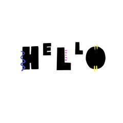 Hello hand drawn lettering - 264822618