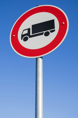 German road sign: no trucks permitted