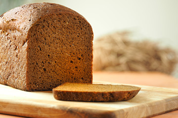 Rye bread from coarse flour. Healthy food