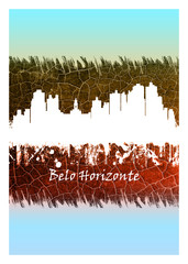 Belo Horizonte skyline Blue and White