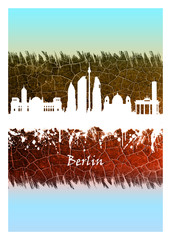 Berlin skyline Blue and White