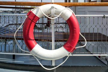 ring buoy aboard a ship