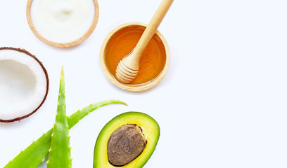 Natural ingredients for homemade skin care.