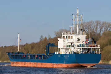general cargo ship in the Kiel canal