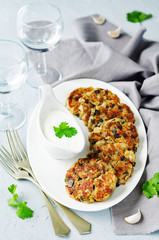 Eggplant cheese cilantro oats fritters