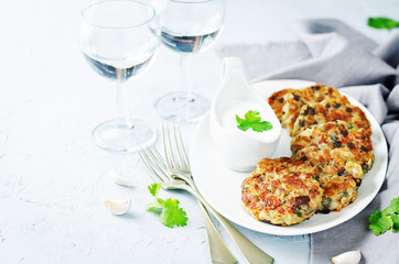Eggplant cheese cilantro oats fritters