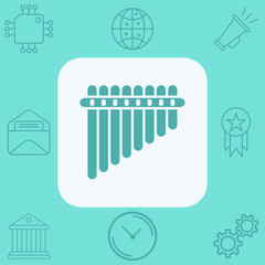 Pan flute vector icon sign symbol