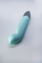 Bright sex toys on white background in the studio isolated 