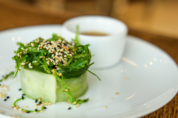 green salad with sesame