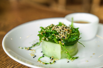 green salad with sesame