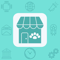 Pet shop vector icon sign symbol