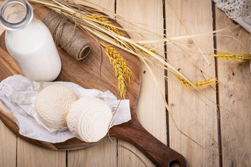Shavuos, dairy products and fruits. Traditional Jewish holiday