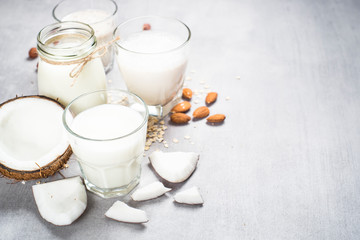 Vegan non dairy alternative milk. 