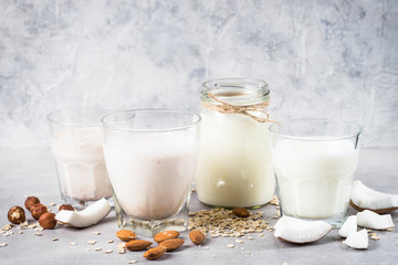 Vegan non dairy alternative milk. 