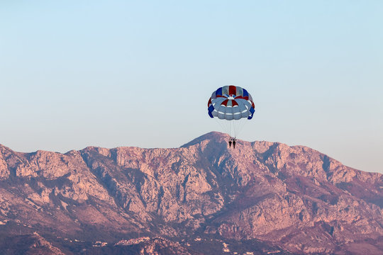 Vacation at sea. Parasailing