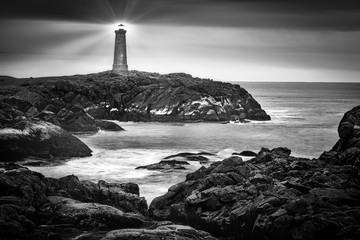 Portland Head light at by night, in Maine