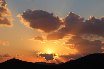 sunset in the sky