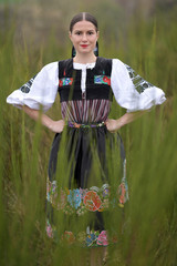 Slovak folklore. Slovakian folklore girl. 