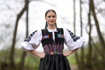 Slovak folklore. Slovakian folklore girl. 