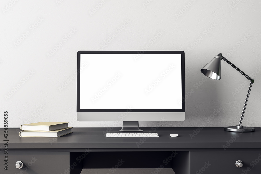 Aufkleber creative designer desktop with computer