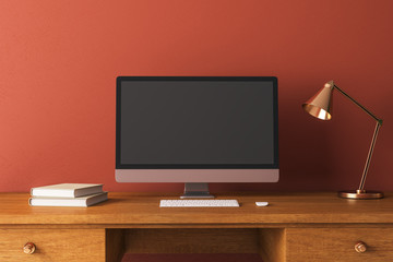 Creative designer desktop with computer